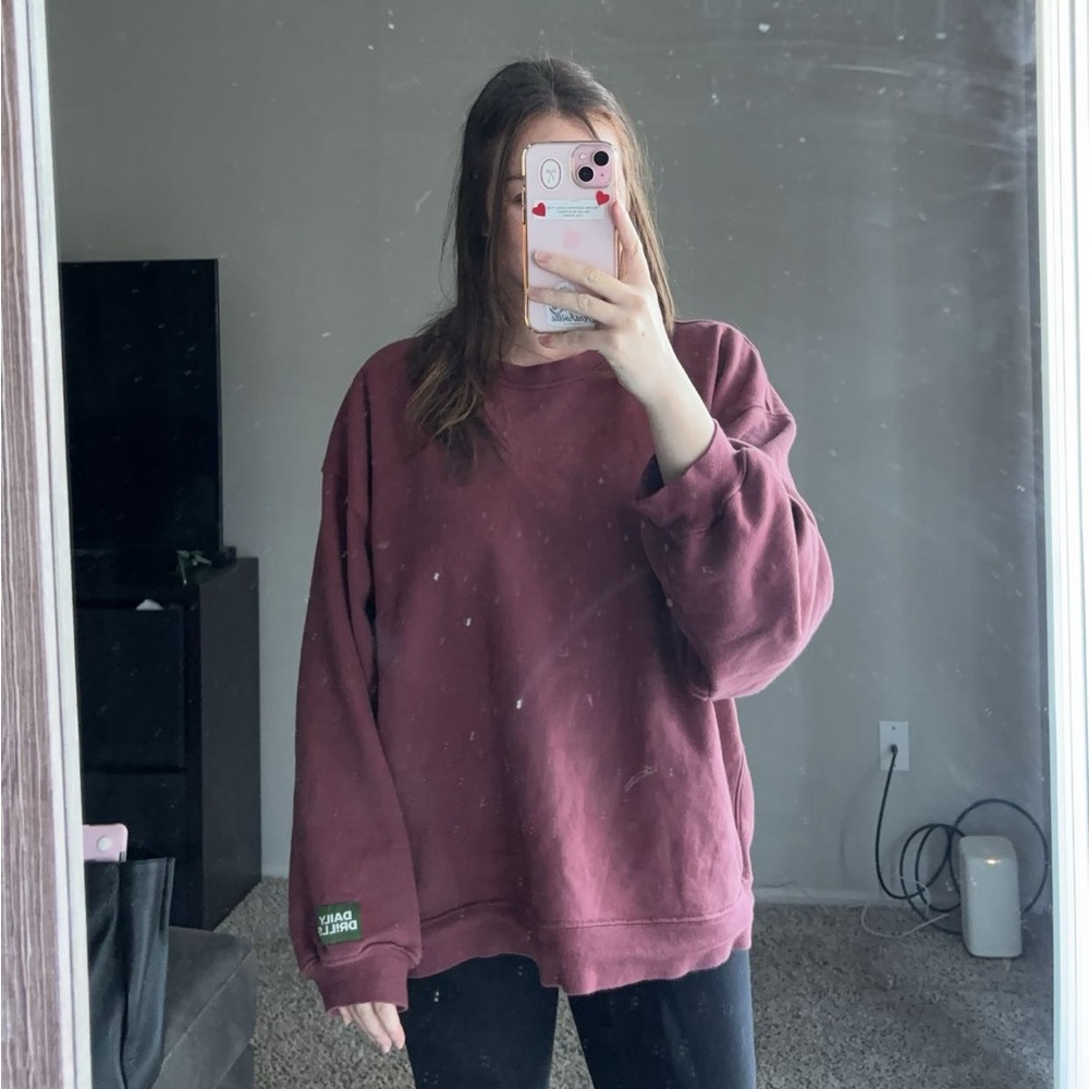 daily drills crewneck - wine xs/s !!